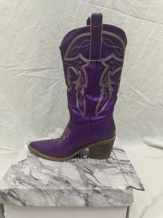 Stivali texani viola donna n.36