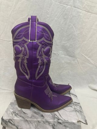 Stivali texani viola donna n.36
