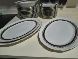 Vajilla Completa Iber Bavaria Porcelana Dorada