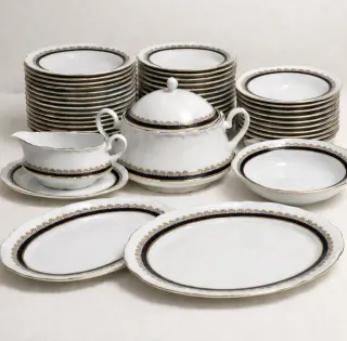 Vajilla Completa Iber Bavaria Porcelana Dorada