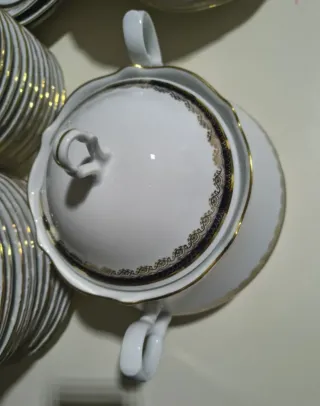 Vajilla Completa Iber Bavaria Porcelana Dorada