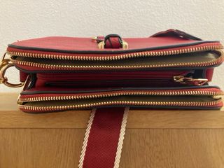 Borsa pelle rossa con tracolla