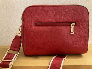 Borsa pelle rossa con tracolla