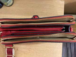 Borsa pelle rossa con tracolla