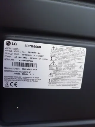 TV LG Plasma 50 para piezas