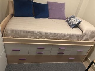 Cama nido para 90x1,90 con dos colchones incluidos