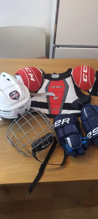 Kit Protección Hockey Hielo CCM y Bauer