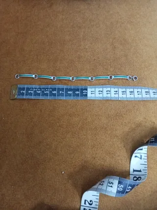 Pulsera Plata 925 con Detalles Verdes