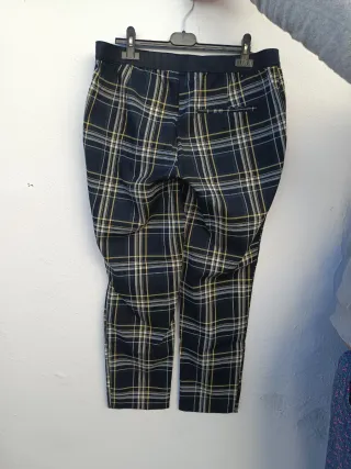 Pantalón cuadros escoceses azul