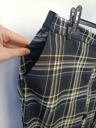 Pantalón cuadros escoceses azul