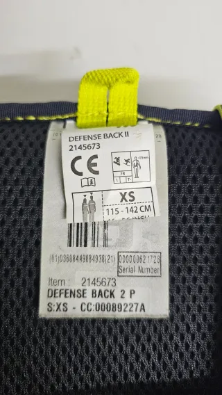 Protector Espalda Infantil Talla XS