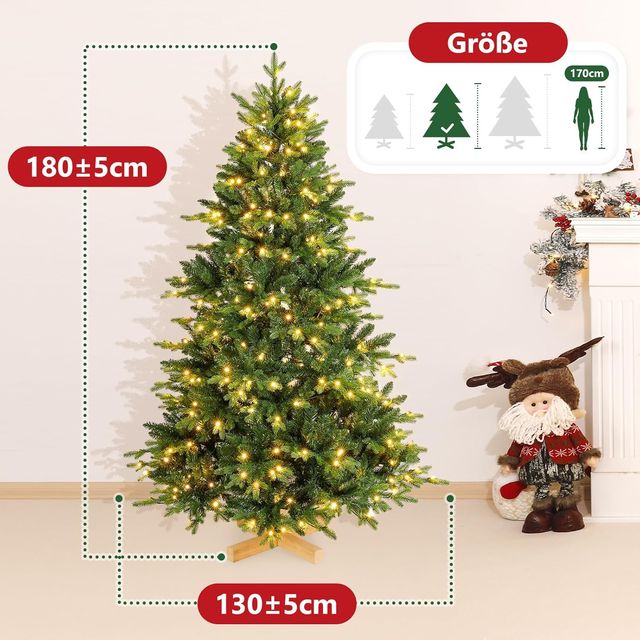 Árvore de Natal LED Yorbai 180cm de PE e PVC