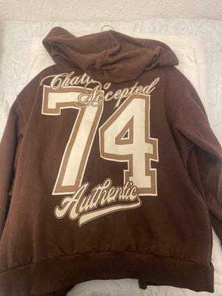 Chaqueta marrón con cremallera Bershka Talla S