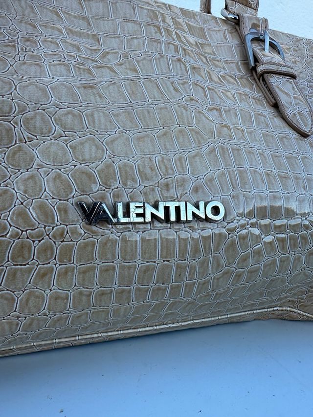 Bolso Valentino Beige Cocodrilo