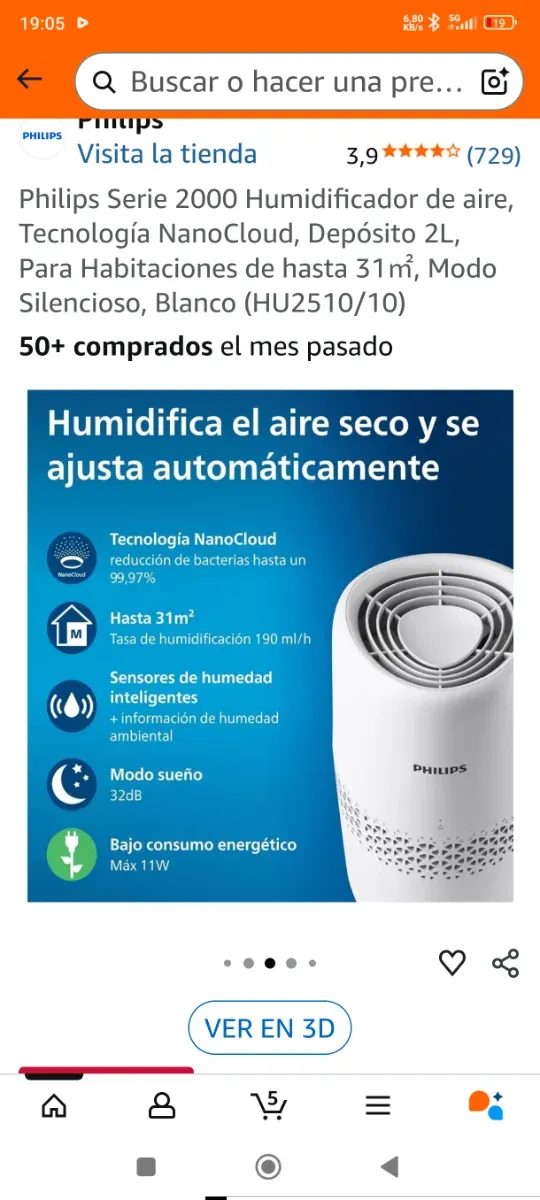 Humidificador Philips Serie 2000