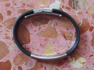 Pulseras Hombre Negras y Plata