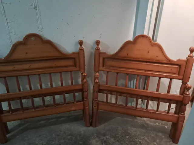 Dos  cama,de pino