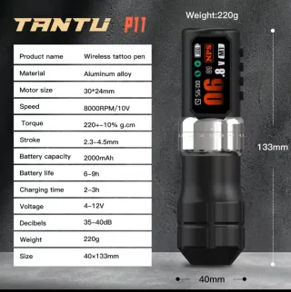 Máquina Tatuar Inalámbrica Stroke Ajustable