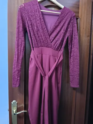 Mono largo granate calado