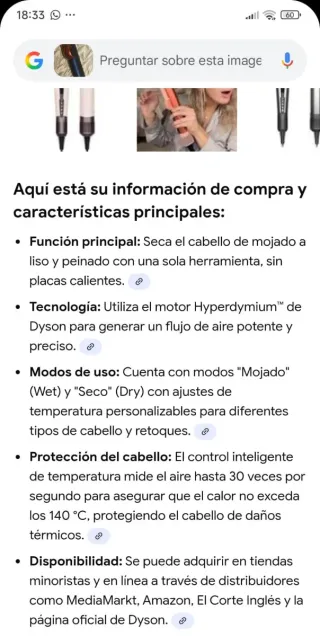 Piastra per capelli Dyson Blu e Oro