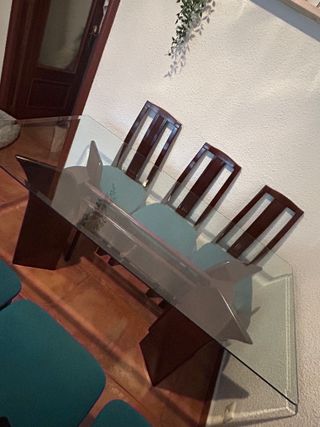 Mesa Cristal+ 6 Sillas