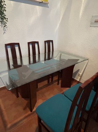 Mesa Cristal+ 6 Sillas