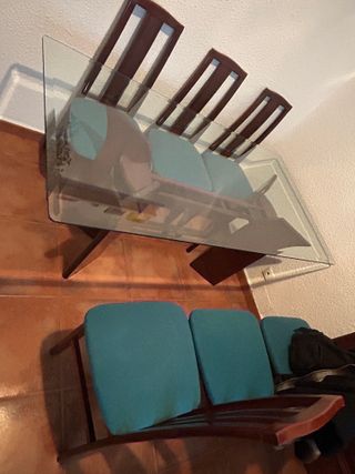 Mesa Cristal+ 6 Sillas