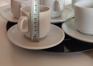 Set 6 Tazas y Platos Porcelana