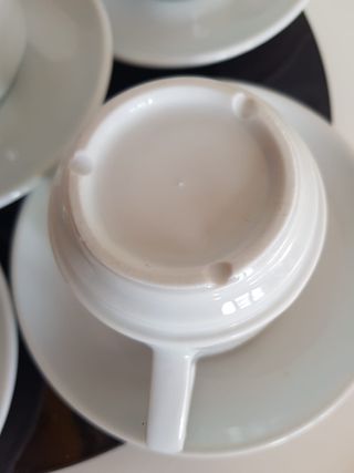 Set 6 Tazas y Platos Porcelana