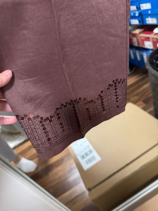 Traje 2 piezas lentejuelas marrón