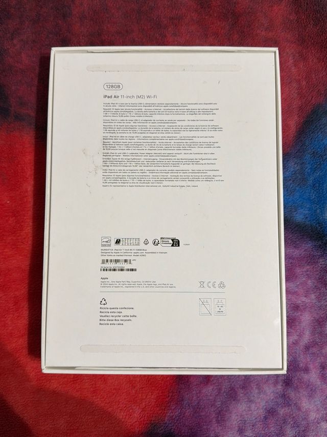 Caja vacía iPad Air 11 M2 128gb