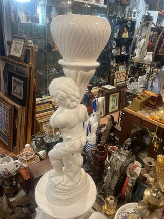 Figura cerámica grande niño ángel de 97 de largo