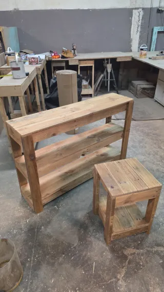 Consola Madera Reciclada color roble