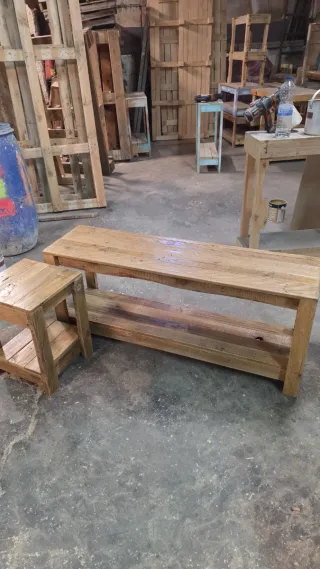 Consola Madera Reciclada color roble