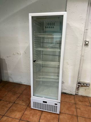 Nevera expositora de bebidas blanca