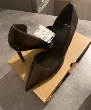 Scarpe Mango tacco 10 cm marrone 39