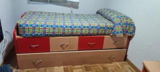Cama nido juvenil con cajones y cama extraíble