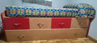 Cama nido juvenil con cajones y cama extraíble