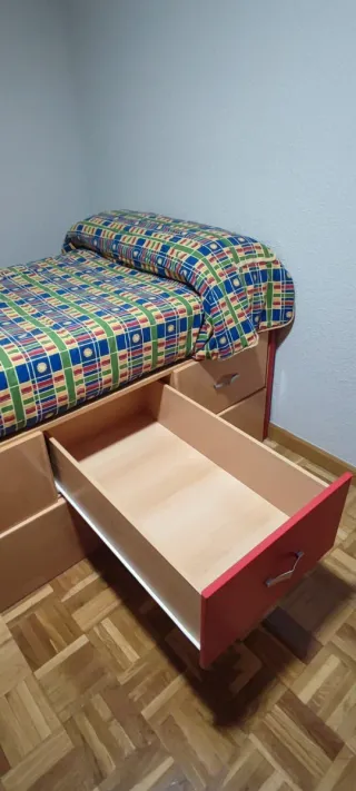 Cama nido juvenil con cajones y cama extraíble