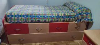 Cama nido juvenil con cajones y cama extraíble