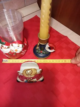 Lotto 3 decorazioni natalizie ceramica