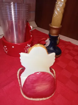 Lotto 3 decorazioni natalizie ceramica