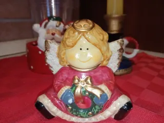 Lotto 3 decorazioni natalizie ceramica