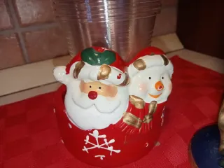 Lotto 3 decorazioni natalizie ceramica