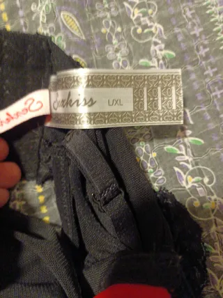 Camisón transparente negro y rojo