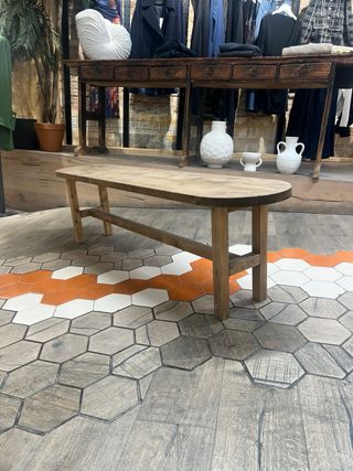 Banco rústico de madera largo 158cm