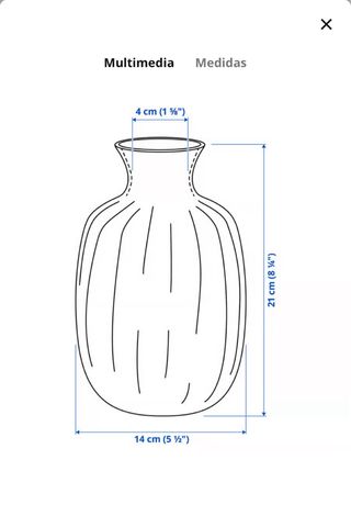 Jarrón Tonsatta Ikea Azul Cristal