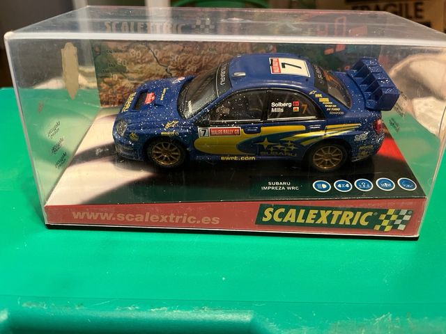 Carrinho de Slot Scalextric Subaru Impreza WRC Solberg/Mills