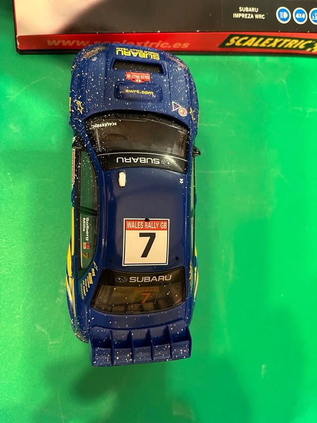 Carrinho de Slot Scalextric Subaru Impreza WRC Solberg/Mills