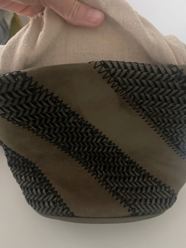 Bolso Saco Zara Negro y Verde Militar